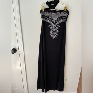 Taboo maxi dress bandana style strapless with halter large Y2K